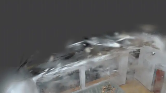 Animated demo of the 3D Gaussian splatting reconstruction being rendered