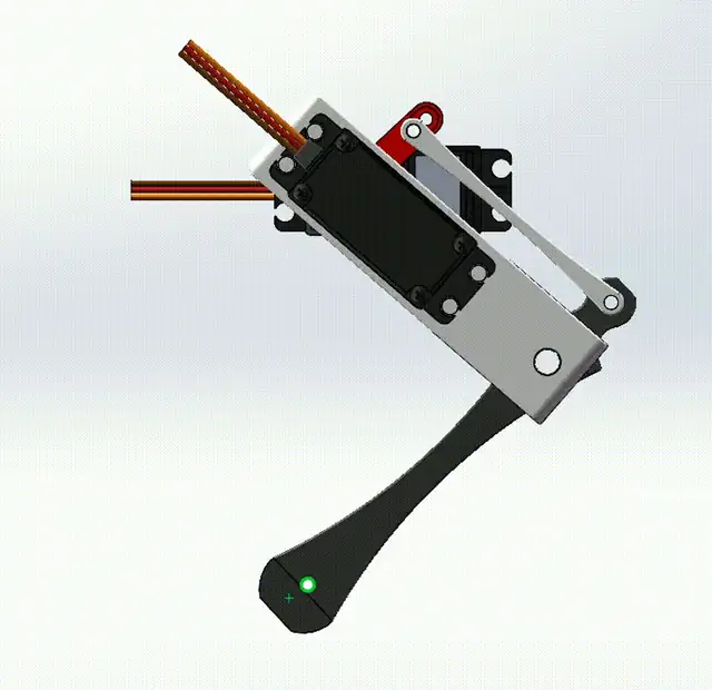 Animated CAD render of the WALT leg mechanism